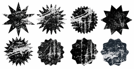 Set of black grunge stamps on white background. Vector illustration	