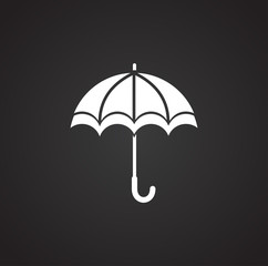 Umbrella icon on background for graphic and web design. Simple illustration. Internet concept symbol for website button or mobile app.