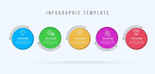 Modern infographic template 5 opotions or steps