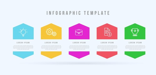 Modern infographic template 5 opotions or steps