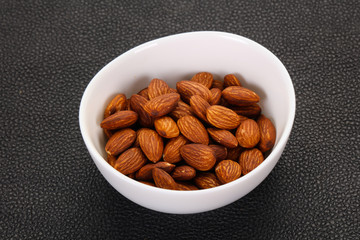 Almonds nuts heap