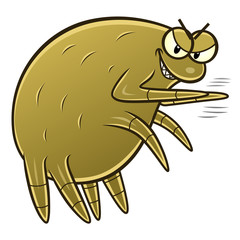 Dust mite rubbing hands