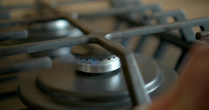 Gas-stove slow motion stock video