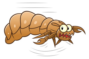 Louse running away
