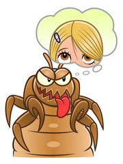 Louse thinking about hair