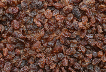Diet healthy food. Raisin dried grape as background texture.