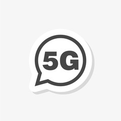 5G Sticker Logo network wireless systems and internet simple illustration