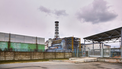 Fototapeta na wymiar Chernobyl Nuclear Power Plant in Chernobyl Exclusion Zone