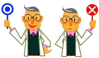 ベテラン医師　マル＆バツ　セット　上半身