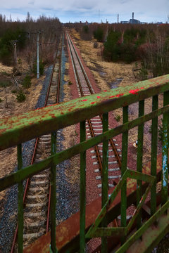 Desolate Yaniv railroad station near Pripyat city, Chernobyl Exclusion Zone, Ukraine