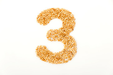 炒り胡麻の数字  3