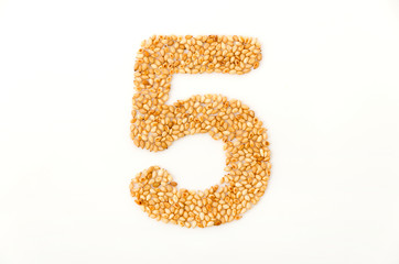 炒り胡麻の数字  5