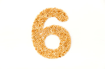 炒り胡麻の数字  6