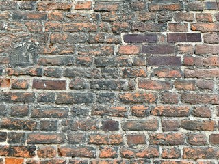 old red brick wall background