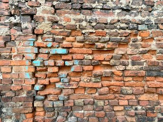 old red brick wall background
