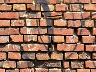 old red brick wall background