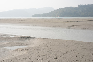 dry mud landscape with water