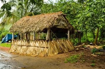 A rural hut made of palm straw