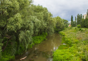 A small river flowing through Sterlitamak, Russia