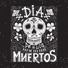 Hand sketched lettering Dia de los Muertos