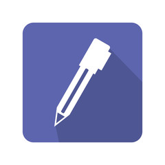 Flat pen icon vector illustration on color background