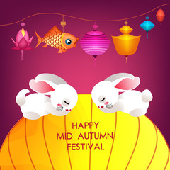 Moon rabbits for celebration Mid Autumn Festival