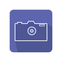 Flat camera icon vector on color background