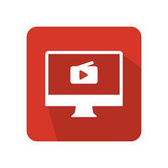 Fototapeta premium Flat desktop icon vector illustration on color background