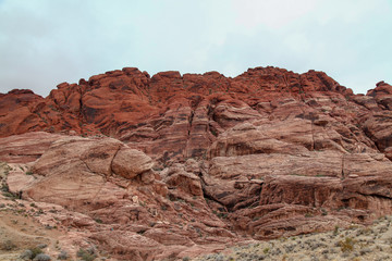 View of red rock canyon national park in Foggy day at nevada,USA.