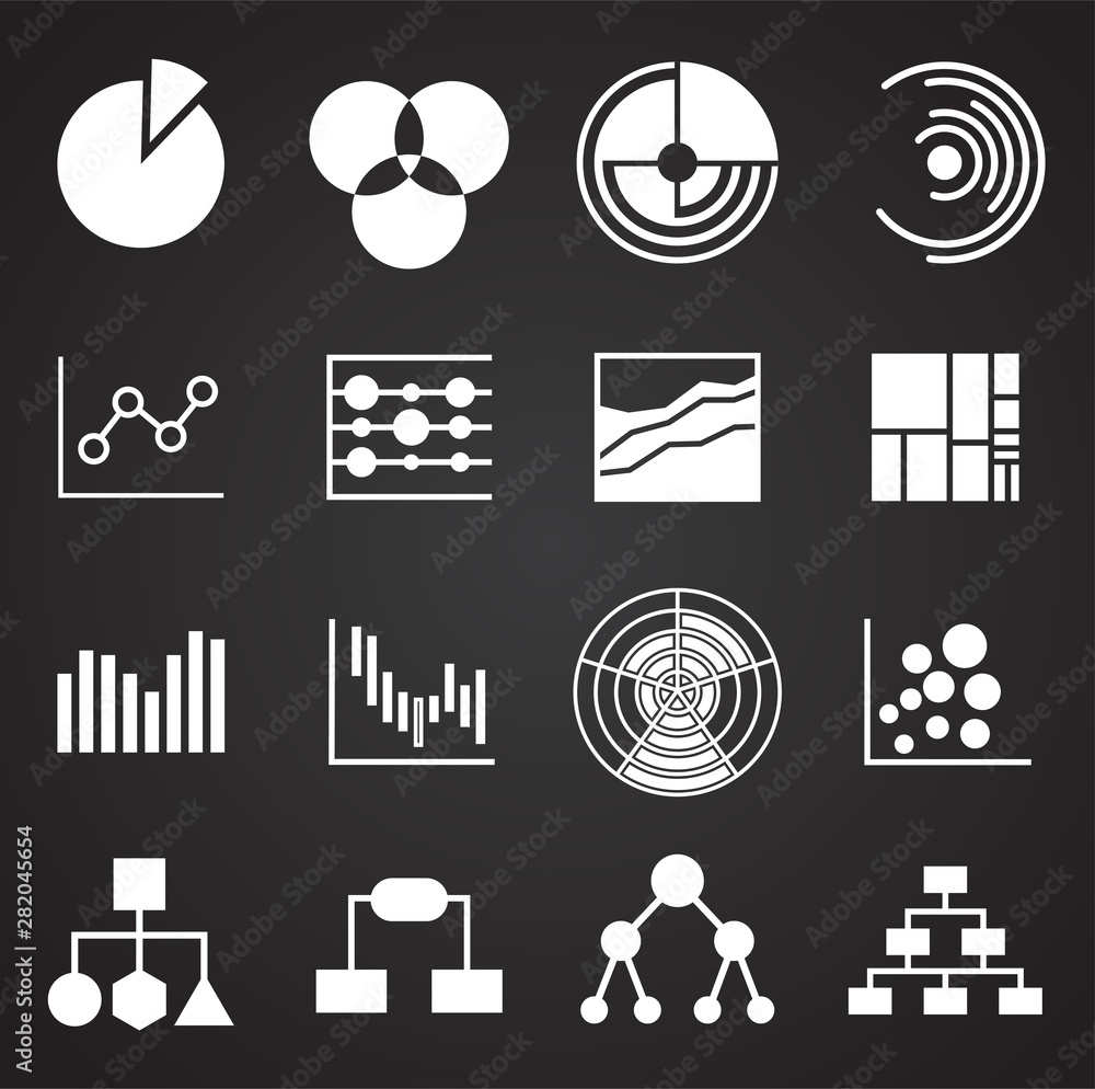 Poster infographics related icons set on background for graphic and web design. simple illustration. intern