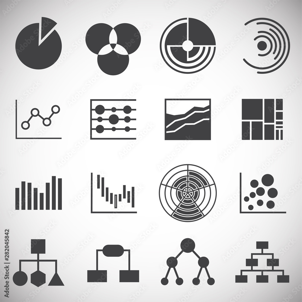 Poster infographics related icons set on background for graphic and web design. simple illustration. intern