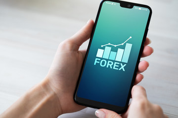 Forex stock market currency trading investment finance concept on mobile phone screen.