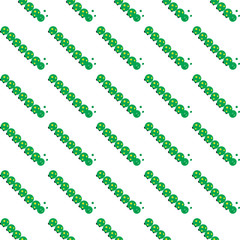 Vector seamless pattern with caterpillars. Diagonal direction