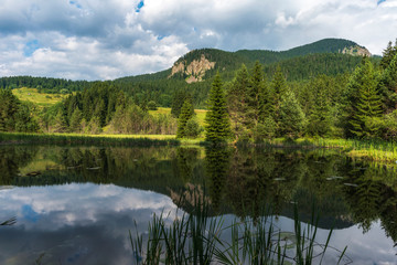 Panoramic landscape with Chairski lakes, Rhodope mountain, Bulgaria