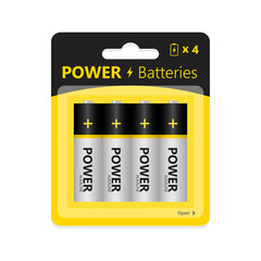 New Batteries 4 batteries illustration