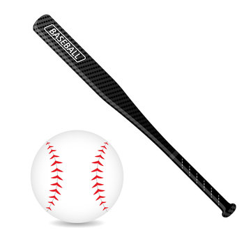 Baseball Ball And Bat Illustration Vector