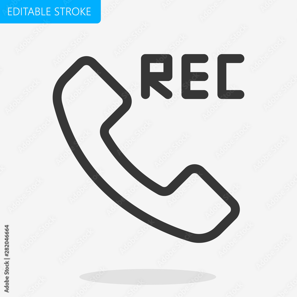 Poster call recording vector line icon editable stroke pixel perfect