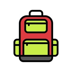 School Bag vector, Back to school filled design icon