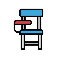 Student Chair vector, Back to school filled design icon