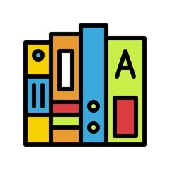 Stack of books vector, Back to school filled design icon