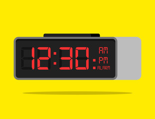 Digital alarm clock. Vector Illustration