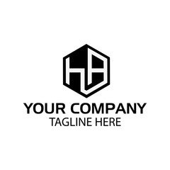 Letter HA stock logo, HA initial., flat design. HA monogram