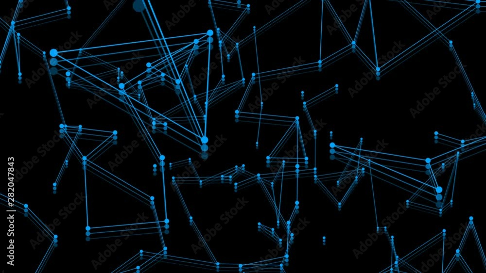 Poster connected polygons plexus geometric background can be used for scientific or technology presentation