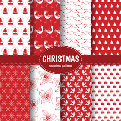 Christmas set of holiday pattern with decoration elements