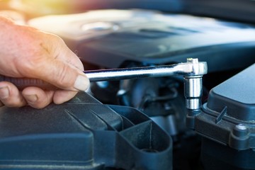 mechanic working on car engine, mechanic workshop