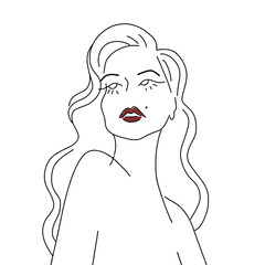 Fashion illustration lineart white vector