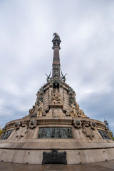 Fototapeta na wymiar Barcelona, Spain. The Columbus monument or The Colon (Mirador de Colom) is a 60 m tall monument to Christopher Columbus in honour to Columbus first voyage to the Americas