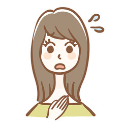 心配する女性のイラスト