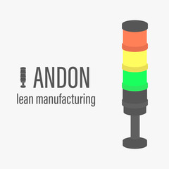 Andon vector illustration. Lean manufacturing tool icon