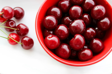 sour cherries in a bowl